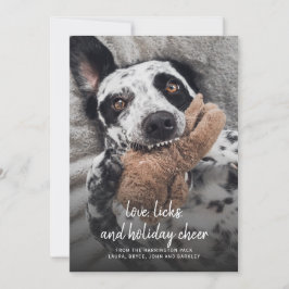 Tarjeta Festiva Los Navidades De Fotografía De Perro Aman Las Lice