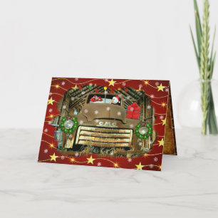 Tarjeta Festiva Los Navidades de Frosty's Vintage GMC en camiones