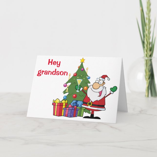 TARJETA FESTIVA LOS NAVIDADES DE GROOVY GRANDSON DESEAN (Anverso)