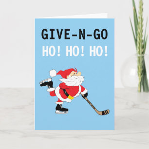 Tarjeta Festiva ¡Los Navidades De Hockey Sobre Patinaje De Santa P