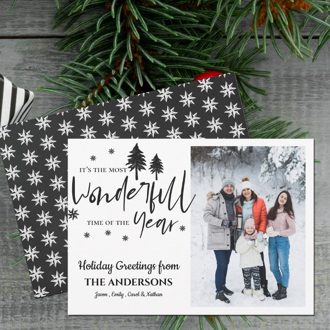 Tarjeta Festiva Los Navidades de la época más maravillosa del año (Most wonderful time Of The Year Christmas Photo Holiday Card)