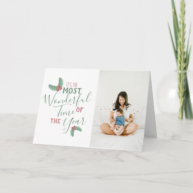 Tarjeta Festiva Los Navidades de la época más maravillosa del año (Anverso)