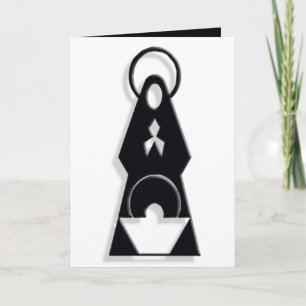 Tarjeta Festiva Los Navidades de la Natividad cargan blanco y negr