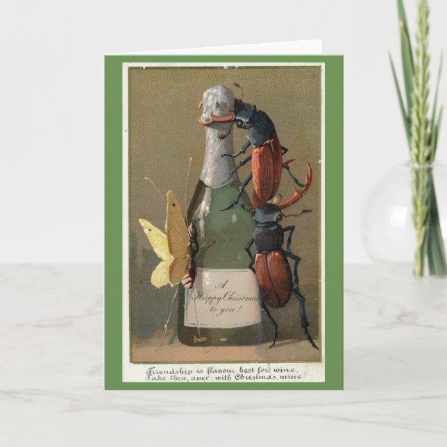 Tarjeta Festiva Los Navidades de los Insectos (Anverso)