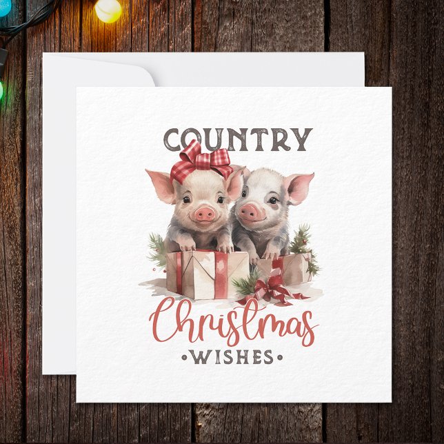 Tarjeta Festiva Los Navidades de los países rusos quieren un cerdo (Subido por el creador)