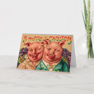 Tarjeta Festiva ¡Los Navidades de parejas extrañas le dan la tarje