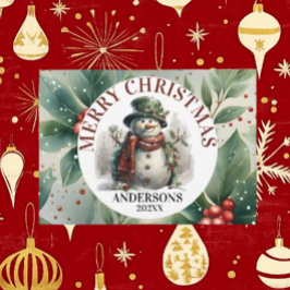 Tarjeta Festiva Los Navidades de Snowman Cute quieren