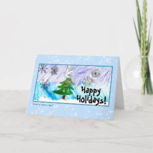 Tarjeta Festiva Los Navidades de su hijo disfrutan de vacaciones