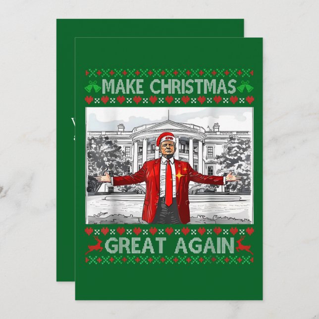 Tarjeta Festiva Los Navidades de Trump vaquean, hacen grandes a lo (Anverso / Reverso)
