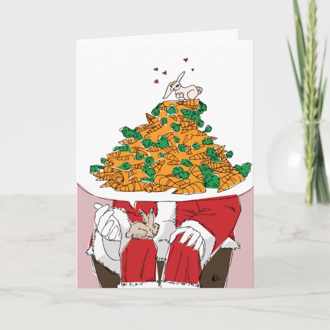 Tarjeta Festiva Los Navidades de un conejo desean (Anverso)