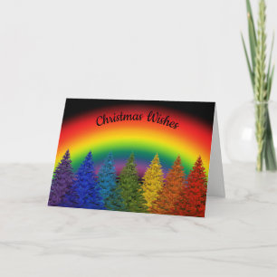 Tarjeta Festiva Los Navidades del arcoiris lo desean.