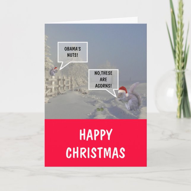 Tarjeta Festiva Los Navidades locos de Obama (Anverso)