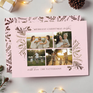 Tarjeta Festiva Los Navidades más amables desean 4 Foto Floral Bot