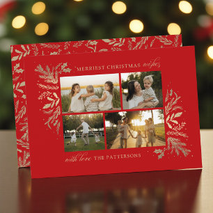 Tarjeta Festiva Los Navidades más amables desean 4 Foto Floral Bot