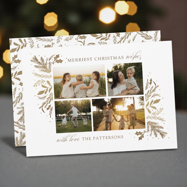 Tarjeta Festiva Los Navidades más amables desean 4 Foto Floral Bot (Subido por el creador)