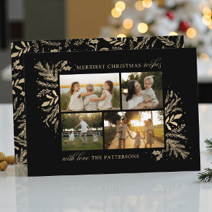 Tarjeta Festiva Los Navidades más amables desean 4 Foto Floral Bot