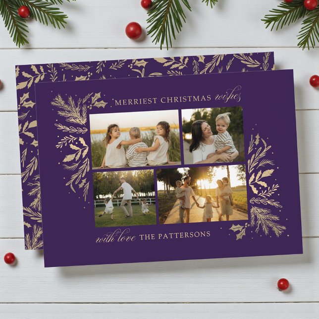 Tarjeta Festiva Los Navidades más amables desean 4 Foto Floral Bot (Subido por el creador)