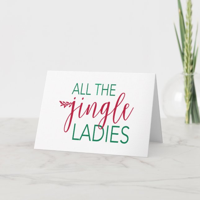 Tarjeta Festiva Los navidades modernos cardan a todas las señoras (Anverso)