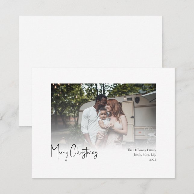 Tarjeta Festiva Los Navidades modernos escriben una foto poco entu (Anverso / Reverso)