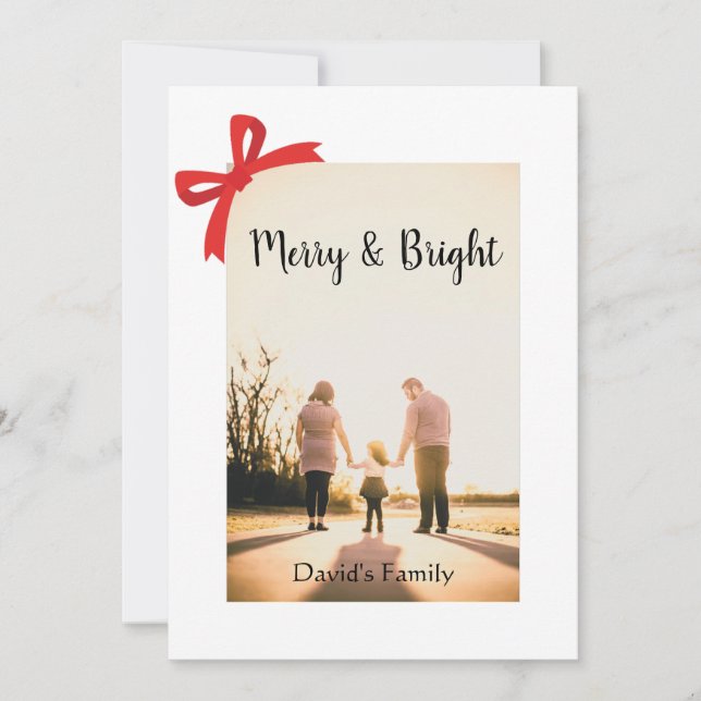 Tarjeta Festiva Los navidades modernos merry y Bright (Anverso)