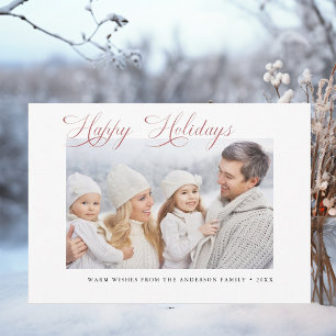 Tarjeta Festiva Los Navidades modernos rojan la foto de las vacaci