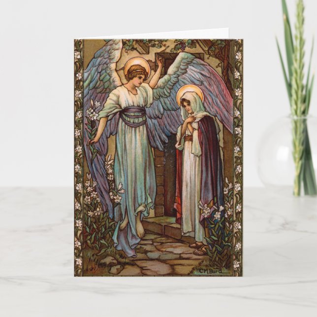 Tarjeta Festiva Los Navidades religiosos tienen la vieja moda (Anverso)