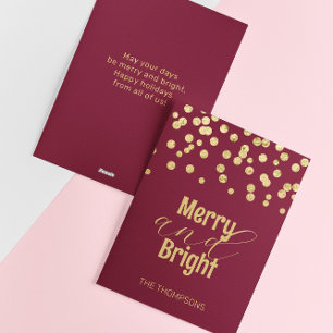 Tarjeta Festiva Los Navidades rojos del Confetti dorado son morale