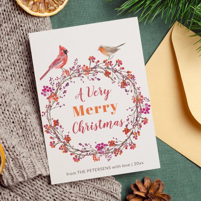 Tarjeta Festiva Los Navidades rusos modernos y huecos de berry era (Subido por el creador)