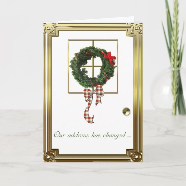 Tarjeta Festiva Los Navidades se dirigen a cambiar saludo (Anverso)