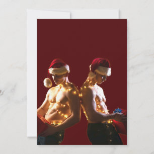 Tarjeta Festiva Los Navidades sin camisa de SlipperyJoe