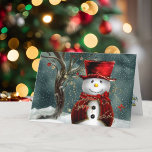 Tarjeta Festiva ¡Los Navidades Snowman sonrientes Dejan Que Nieva!<br><div class="desc">Para eliminar el LOGO en la parte posterior,  haga clic en Quitar el Diseñador/crédito de Zazzle (eliminar el logotipo) verá una marca de verificación negra (quitar la marca de verificación) Gracias. ¡Los Navidades Snowman sonrientes Dejan Que Nieva! Tarjeta de felicitación de vacaciones</div>