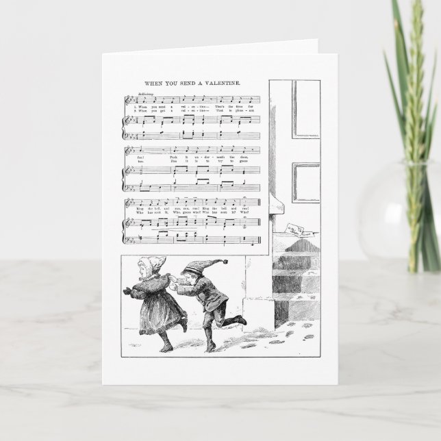 Tarjeta Festiva Los niños abandonan la canción de San Valentín (Anverso)
