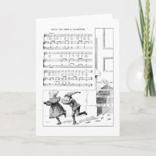 Tarjeta Festiva Los niños abandonan la canción de San Valentín