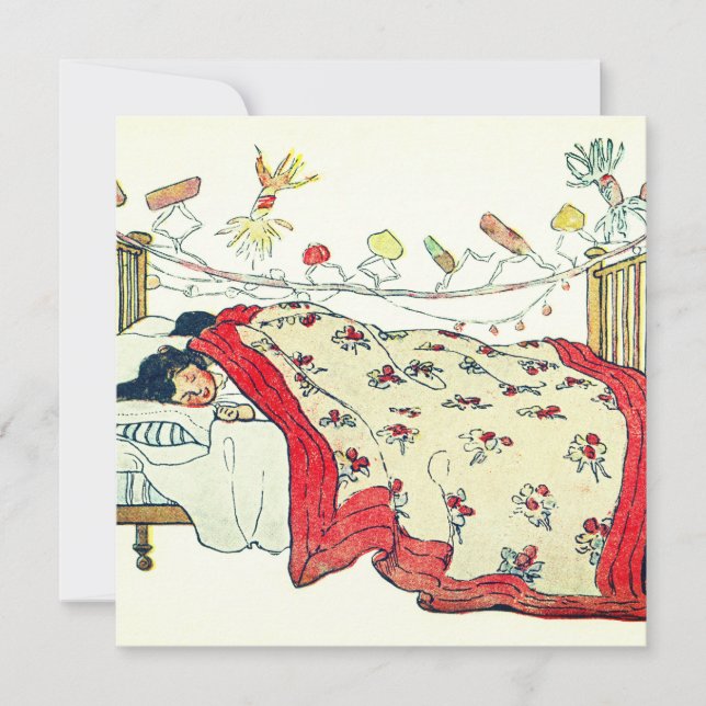 Tarjeta Festiva Los niños estaban acurrucados en sus camas (Anverso)