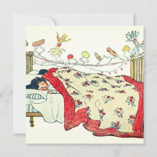 Tarjeta Festiva Los niños estaban acurrucados en sus camas