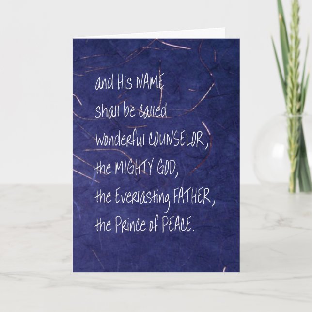 Tarjeta Festiva Los nombres de los Navidades del Mesías (Anverso)