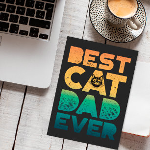 Tarjeta Festiva Los Padres Retro Vintage Sunset Día Mejor Papá Gat