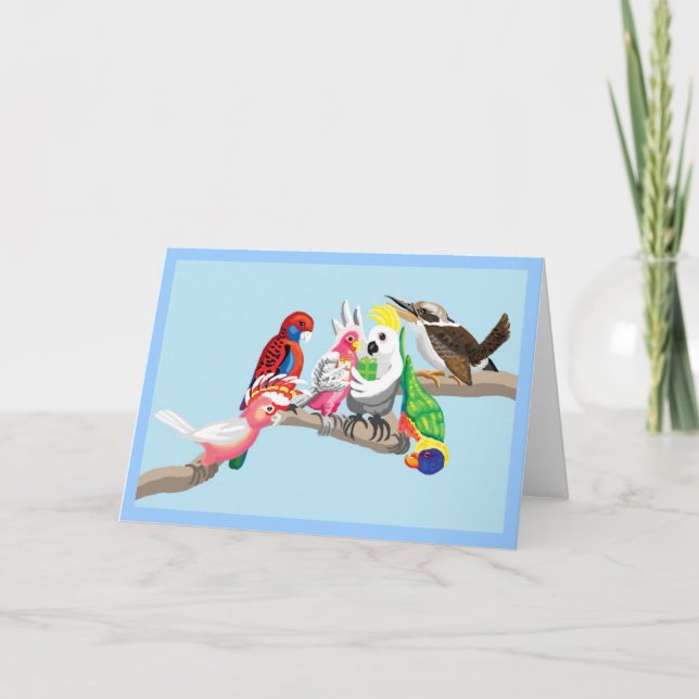 Tarjeta Festiva Los pájaros australianos son tan bonitos (Anverso)