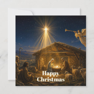 Tarjeta Festiva Los pastores se reúnen en el Nacimiento