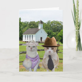 Tarjeta Festiva Los pequeños gatos que quisieron ir a la iglesia