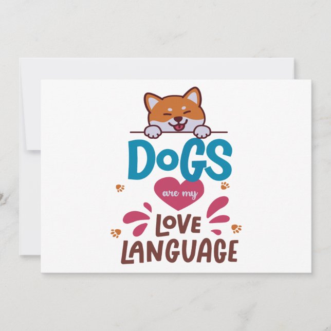 Tarjeta Festiva Los perros son mi lengua de amor (Anverso)