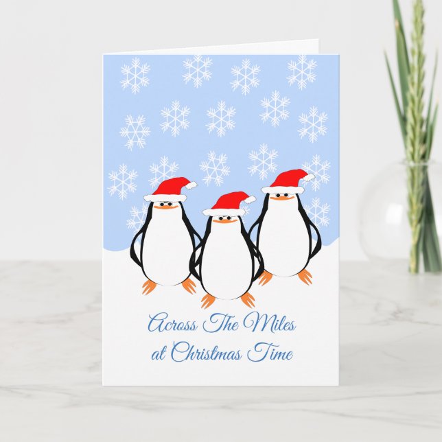 Tarjeta Festiva Los Pingüinos De Los Navidades Miles (Anverso)