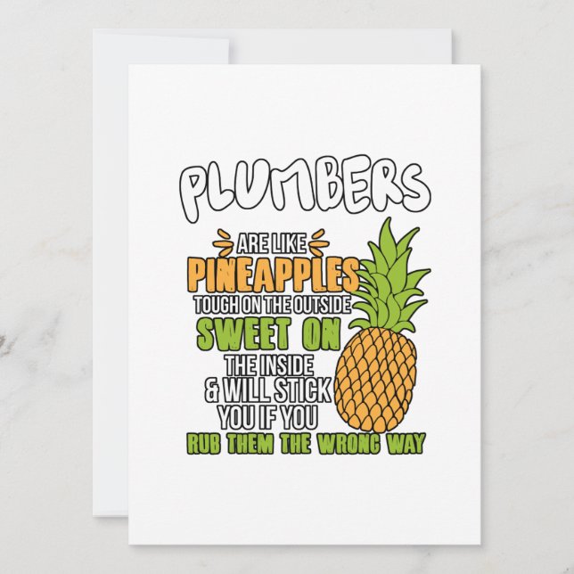Tarjeta Festiva Los Plomeros Son Como Las Piñas. (Anverso)