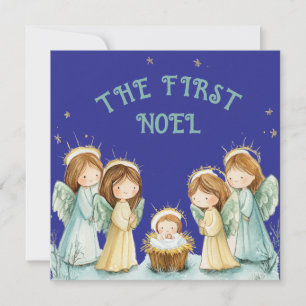 Tarjeta Festiva Los primeros ángeles noelares