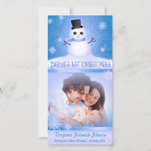 Tarjeta Festiva Los primeros Navidades del bebé quitan azul a los
