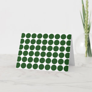 Tarjeta Festiva Los puntos verdes del polka en blanco