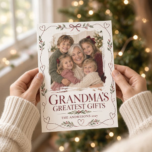 Tarjeta Festiva Los regalos más grandes de la abuela Navidades Fot