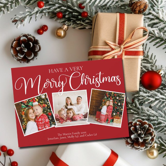 Tarjeta Festiva Los rojos tienen un Collage de fotos navideño muy  (Subido por el creador)