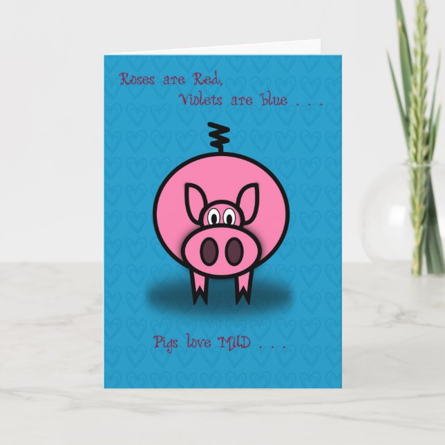 Tarjeta Festiva Los Rosas de cerdo rosados de San Valentín son tar (Anverso)