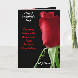 Tarjeta Festiva Los rosas de madres bebés son rojos